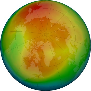 Arctic ozone map for 2019-03